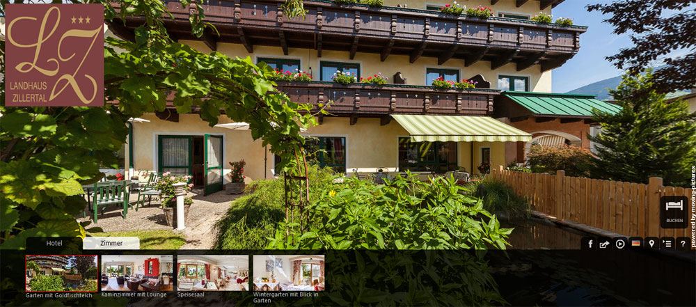 One click and you can enjoy a 360° virtual tour of the Landhaus Zillertal